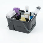 Restaurantware-Clean Tek Professional Cleaning Caddy, 1 Cleaning Supply Caddy With Handle - 4 Compartment, Multipurpose, Gray Plastic, All-Purpose, For Bathroom, Bedroom, Kitchen, Or Garden - Image 6