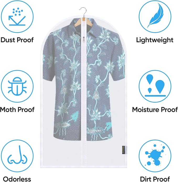 BALEINE 12PK Garment Bags for Hanging Clothes, 60" Suit Bag for Closet - Image 3