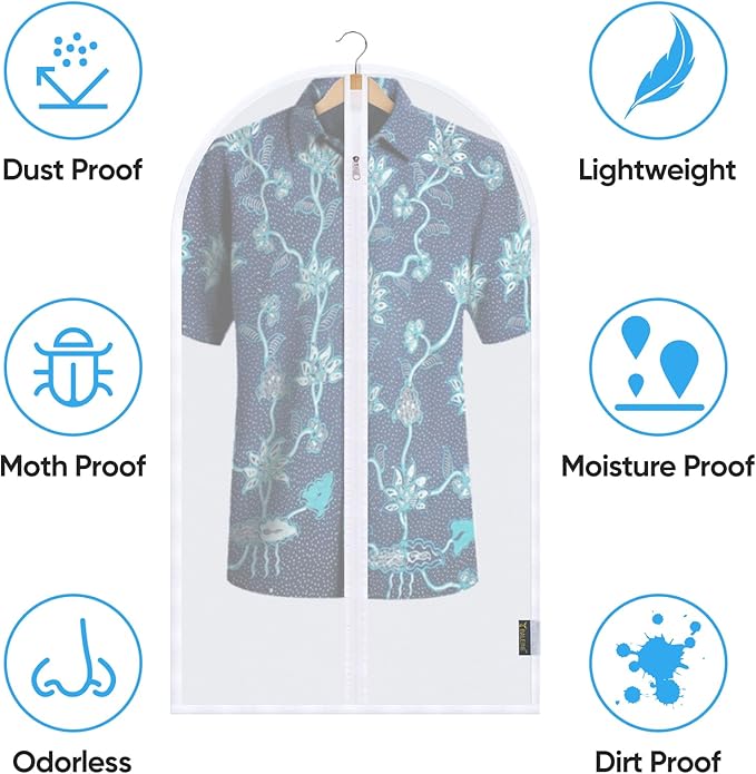 BALEINE 6PK Garment Bags for Hanging Clothes, 40" Suit Bag for Closet - Image 3