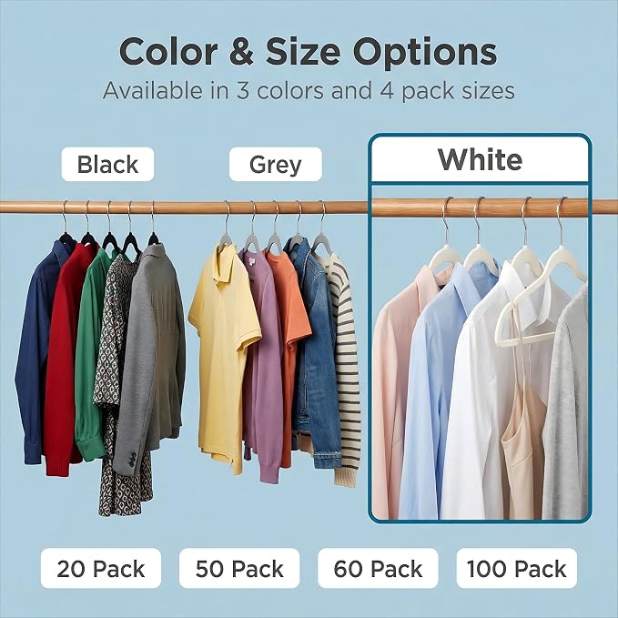 HOUSE DAY Ivory Plastic Hangers 20 Pack - Ultra-Thin Heavy Duty Non-Velvet - Image 9