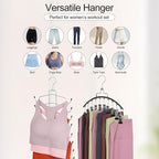 TOPIA HANGER 4 Pack Gym Clothes Organizer, 2 Pack Tank Top Hangers with 2 Pack Leggings Hangers Space Saving Hang 20 Sets Tank Top Bra with Leggings Shorts Pants Yoga Outfits for Closet Black CT78B - Image 6