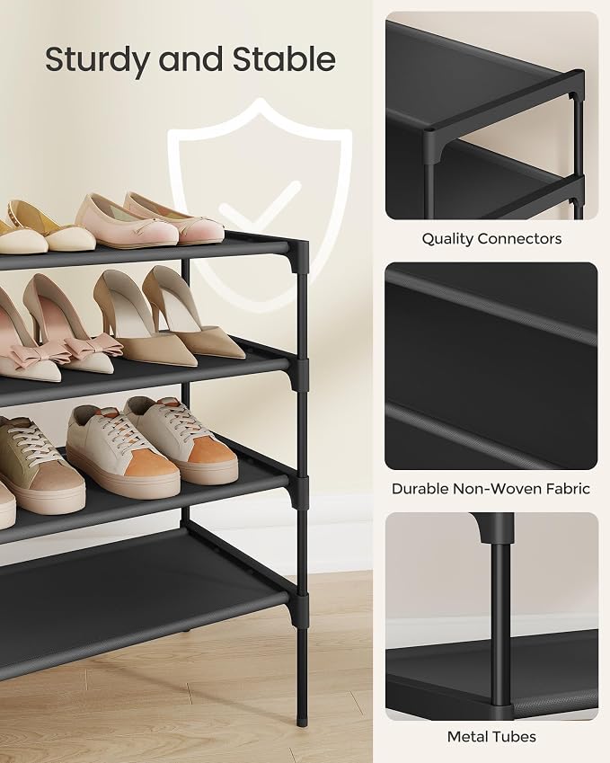 SONGMICS 4-Tier Shoe Rack, Space-Saving, Shoe Storage Organizer - Image 4