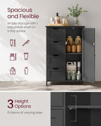 VASAGLE Floor Storage Cabinet, Farmhouse, 4 Drawers and 1 Door,32.3" H - Image 2