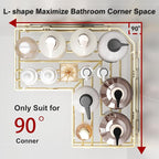Liuoud Corner Shower Caddy, 5 Pack Adhesive Stainless Steel Organizer, Gold - Image 5