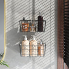 MaraFansie Hanging Kitchen Baskets Wire Storage Basket Adhesive and Screws Basket Over the Cabinet Door Organizer with Adhesive Strips and Screws Accessories, 2 Installations, 2 Pack - Image 4