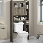 Vabches Over The Toilet Storage Cabinet with Doors and Shelves, Grey by Vabches