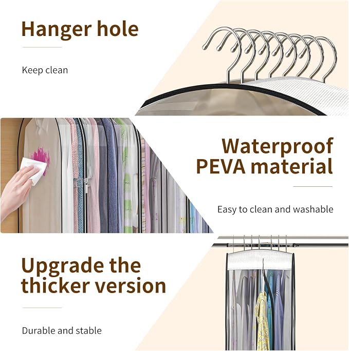 Clear Garment Bags for Hanging Clothes, 4-Pack, 50" - Image 4