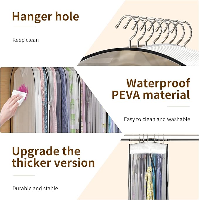 Clear Garment Bags for Hanging Clothes, 4-Pack, 2x43"+2x60" - Image 4