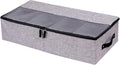 AARAINBOW Foldable Under Bed Clothes Organizer with Lid, Underbed Storage Container with Adjustable Dividers, Clear Window, Gray by AARAINBOW