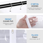 8 Tier Clear PVC Closet Hanging Organizer with Zipper, Foldable Hanging Closet Organizers and Storage, Hanging Clothes Storage Organizer, hanging shoe organizer, White Closet Shelves - Image 5