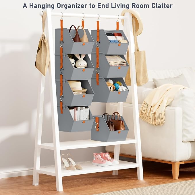 DIMJ 4-Tier Hanging Closet Organizer, Modular Bins for RVs and Small Spaces - Image 5