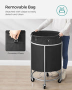 SONGMICS Laundry Basket with Wheels,190L, Steel Frame, Removable Bag - Image 6