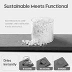 Razborci 2PCS Bathroom Trays, Water Absorbing Diatomite Stone Quick Drying Mat for Kitchen Counter, Dish Rack Soap Dispenser Sponge Holder Caddy Sink Vanity Organizer, Dark Gray Slate,9"x3.5" - Image 3