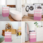 HomeHacks 2 Pack Large Laundry Baskets, Laundry Hampers Bags (Pink 88Lx2) | Waterproof, Freestanding, Collapsible Clothes Hamper with Reinforced Handles in Laundry Room, Dorm, Bathroom, Bedroom - Image 6