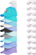 Hat Organizer for Baseball Caps, Hat Rack for Wall with Strong Adhesive Hold up to 10 Hats, Hat Hanger Holder Display for Door Closet, Cap Organizer Storage Multilayer Two Mounting Option(White) by Houoisheck