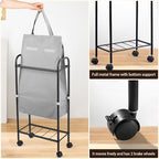 ELYKEN Slim Laundry Hamper with Lid & Wheels, 50L Rolling Laundry Basket - Image 5