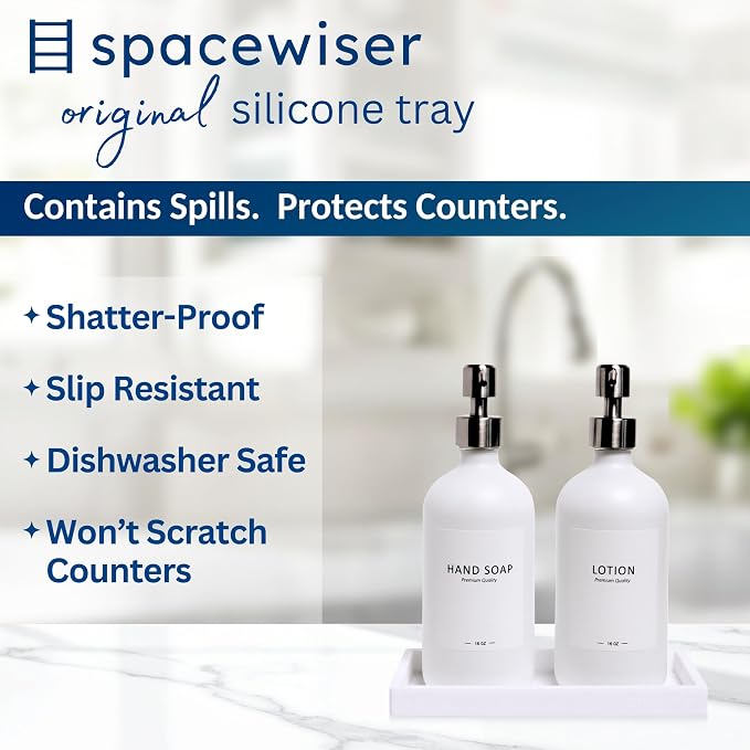 Spacewiser Countertop & Vanity Silicone Tray - Small 7.7" Kitchen Soap Tray - Image 2