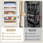 2-Pack Small 6 Tiers Over the Door Hanging Organizer, 6 Clear Pockets and 6 Mesh Pockets, 11.8” Wide for Narrow Cabinet Doors, French Doors in the Bathroom, Closet, RV - Image 6