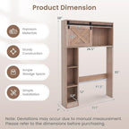 GIANTEX Over The Toilet Storage Cabinet - Freestanding Bathroom Organizer with Sliding Barn Door & Storage Shelves, Multifunctional Bathroom Toilet Rack for Bathroom, Restroom, Laundry (Rustic Brown) - Image 3