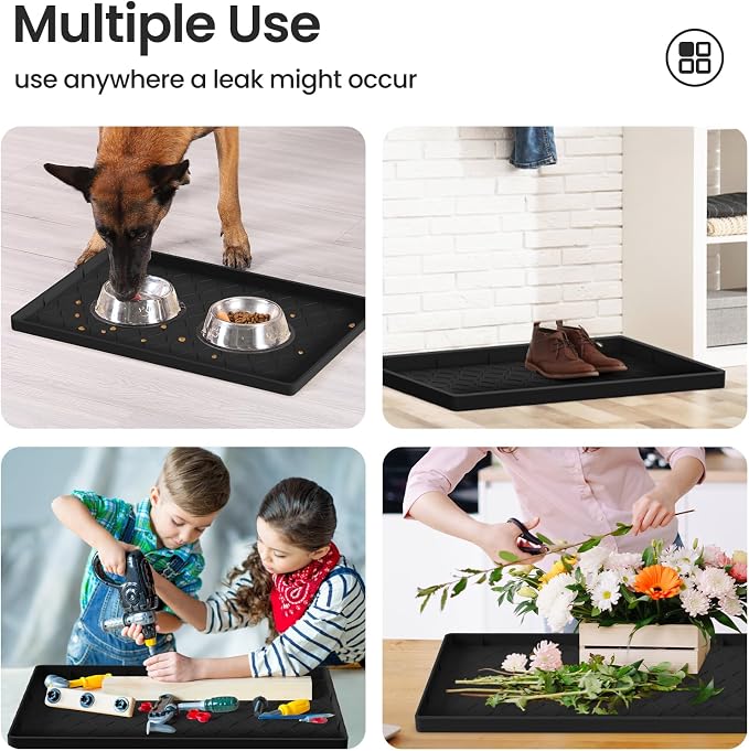 Mateeylife Under Sink Mat Kitchen Waterproof，Silicone Sink Tray 28"X19" - Image 4