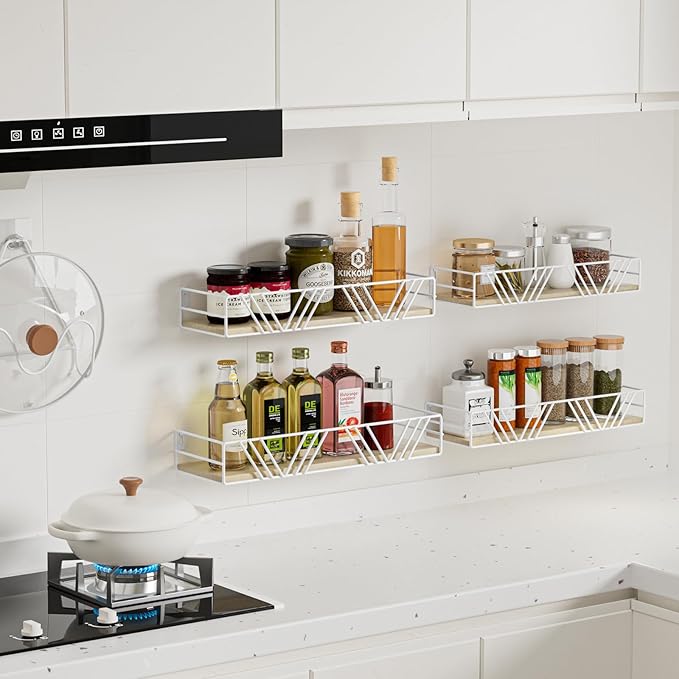 Amaoot Floating Shelves for Wall Set of 4, Wall Shelf Wood Floating Shelf - Image 5