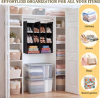 3 Tier Hanging Closet Organizer, 10 Compartments Dual Row Storage, Black | Closet Organizers and Storage with Large & Small Pockets, 3 Sturdy Hooks Support Heavy Loads, for Dorm, RV, Garment Rack - Image 6