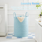Laundry Basket,Woven Cotton Rope Laundry Hamper,100L for Decor Storage of Dirty Clothes,Toys and Blankets in Bathroom,Baby Room and Living Room - Image 5