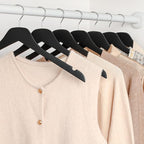 TOPIA HANGER Black Wooden Hangers, 0.28-inch Slim Wood Clothes Hanger with Flat Design and Smooth Notches, Lightweight Space Saving Hangers for Shirt, Coat, Camisole, 10 Pack-Matte Black, CT29B - Image 7