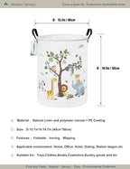 Round Tree Animal Print Waterproof Collapsible Laundry Hamper - Image 2
