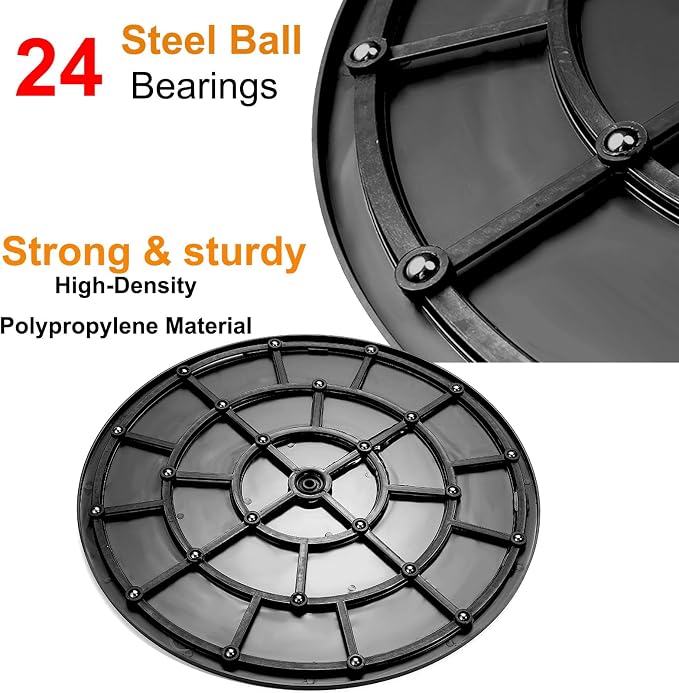 2 PCS 16 Inch Lazy Susan Turntable Heavy Duty Rotating Swivel Stand Lazy Susan with Steel Ball Bearings Flat Base Stand for TV/Computer/Monitor/Arts/Crafts/Bonsai/Statue/Cabinet Organizer - Image 3