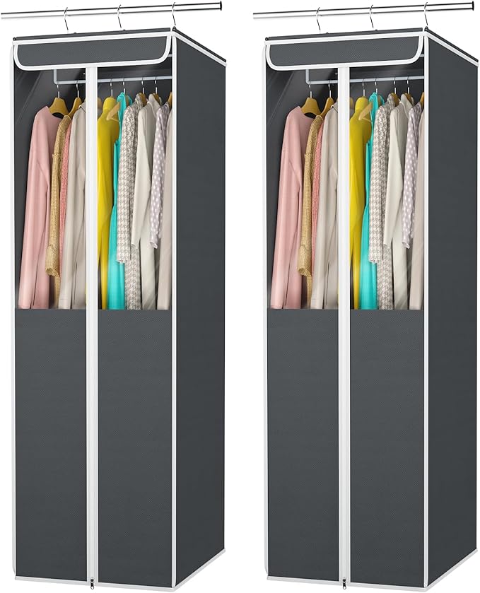 Univivi Garment Bags for Hanging Clothes, Cloth Bag 54 In, 2 PCS, Dark Grey by Univivi