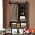 Over Toilet Storage Cabinet with Barn Door & Adjustable Shelves - Image 2