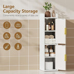Yoobure Fluted Small Bathroom Storage Cabinet, Narrow Toilet Paper Cabinets - Image 4