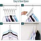 GEFTOL Metal Space Saving Hangers 12 Slots New Version Hanger Magic Cascading Hanger Closet Wardrobe Clothes Organizer(8 Pack) - Image 6