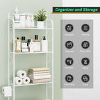 HOME BI Over The Toilet Storage Shelf, 3-Tier Over Toilet Bathroom Organizer Rack, Freestanding Space Saver Toilet Stands with Hooks (White) - Image 7