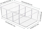 Vtopmart 6 Pack Food Storage Organizer Bins, Clear Plastic, 4 Compartments - Image 2