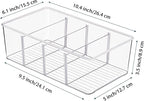 Vtopmart 4 Pack Food Storage Organizer Bins, Clear Plastic, 4 Compartments - Image 2