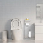 Day Moon™ - Toilet Paper Holder - Modern Roll Holder for Bathroom - 1 Pack - Free Standing - with Shelf, Brushed Nickel - Image 9