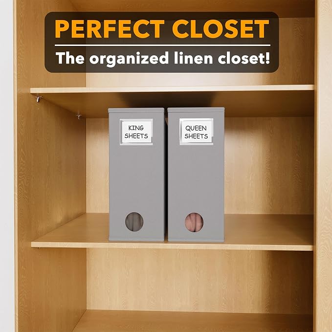 SpaceAid 2 Pack Bed Sheet Organizers and Storage, Foldable Sheet Organizer for Linen Closet, Sheets Set Folder Keeper with Window XL (Queen & King Size) Organizing Bedding Container, Gray - Image 5