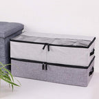 AARAINBOW Foldable Under Bed Clothes Organizer with Lid, Underbed Storage Container with Adjustable Dividers, Clear Window, Gray - Image 8