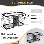 FUNKYLEE 3-in-1 Universal Hair Tool Organizer Wall Mount, Black - 2 Pack - Image 7