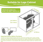 Blind Corner Cabinet Pull Out Organizer, Soft Close Swing Left Pull Out Cabinet Organizer 26 inch, Corner Cabinet Lazy Susan for Cabinet Blind Shelf, 2 Tiers Tray, Adjustable Height - Image 2
