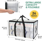 BALEINE 8-Pack Oversized Moving Bags with Reinforced Handles, Heavy-Duty Storage Tote for Clothes, Moving Supplies (Clear, 8-Pack) - Image 2
