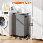 SOLEDI 100L Laundry Hamper with Lid, Large Collapsible Laundry Basket - Image 5