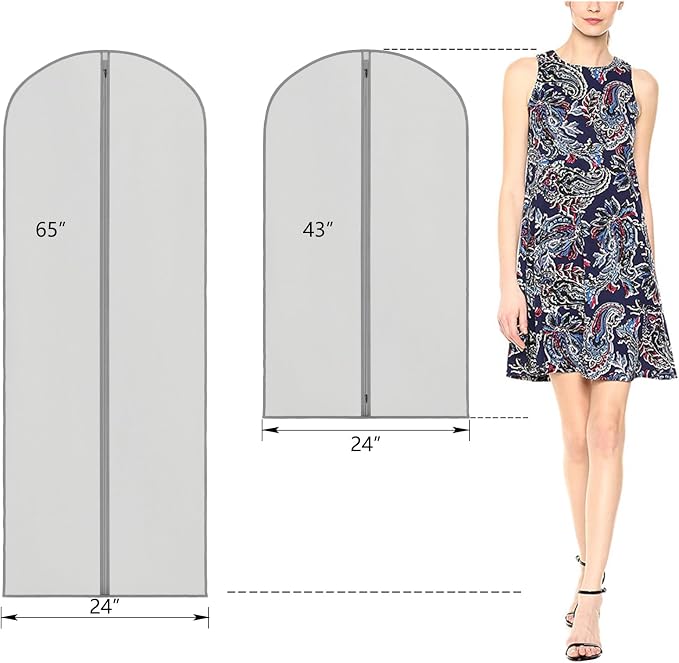 Zilink Dress Bags for Gowns Long Dress Cover Bag for Closet Storage 65 in - Image 2