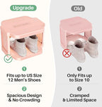 Kitstorack 10-Tier Vertical Plastic Shoe Rack, Freestanding Stackable Shoe Storage Organizer Cubes Shoe Shelf Tower or Small Closets and Tight Spaces, Pink - Image 6