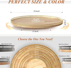 AMH 24-Inch Extra Large Lazy Susan with Solid Oak Base and Black Iron Rail - Image 6