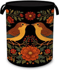 Vintage Birds Laundry Basket,Rustic Flowers Oxford Cloth Foldable Hamper with Handles, Portable Clothes Storage Bucket and Laundry Bag for Bathroom Laundry Room Bedroom Dorm by Unknown
