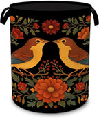Vintage Birds Laundry Basket,Rustic Flowers Oxford Cloth Foldable Hamper with Handles, Portable Clothes Storage Bucket and Laundry Bag for Bathroom Laundry Room Bedroom Dorm by Unknown