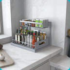 REALINN Under Sink Organizer, L-Shaped 2 Tier Pull Out Cabinet Organizer - Image 7